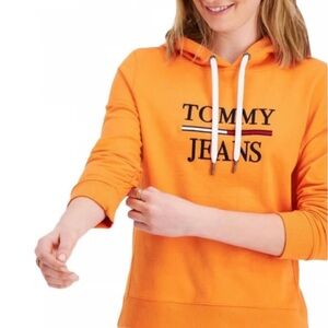Tommy Jeans Orange Hoodie | Size Large